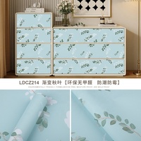 Papier peint floral moderne et vintage Revêtement d'étagère Autocollant auto-adhésif pour tiroirs de commode Autocollant d'armoire Étanche Installation par pelable