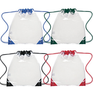 Custom Logo Clear Drawstring Bag Folding Drawstring Backpack Bag for Sport Travel
