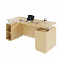 Bureau debout ergonomique moderne et modulaire en bois blanc résistant à l'eau, réglable et pivotant, pour PDG, gestionnaires, villas et bureaux.