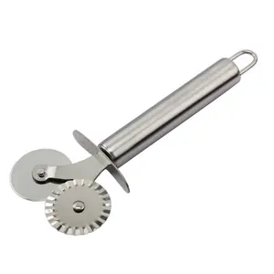 New Product Wholesale All Stainless Steel Pizza Cutter Rocker, Pizza Hob, Lace Round Cutter