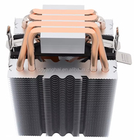 Dissipateur thermique en aluminium à ailettes empilées pour processeur de carte mère d'ordinateur PC, personnalisé OEM, avec 4 caloducs en cuivre, universel pour AMD Intel LGA