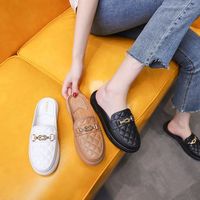 Nouveautés 2025 – Mules plates indiennes personnalisées à talon bas pour femme, avec semelle intérieure en PVC résistante, sandales plates pour l'été, le printemps et l'automne