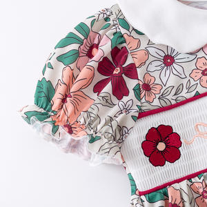 طفل رضيع طفل الصيف الفتيات قصيرة الأكمام التطريز الأزهار في الربيع في المخزون - Product Image 4