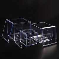 Boîtes d'affichage de cube carré PS en plastique Offre Spéciale boîte-cadeau conteneurs de cube avec couvercle conteneur de stockage de bonbons