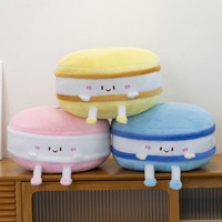 Coussin en peluche Macaron et Hamburger mignon, oreiller de dossier doux tissé pour la décoration intérieure