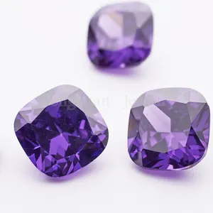 Cushion cut Amethyst zircon stone 3A quality CZ stone loose cubic zirconia gems