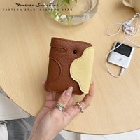 Dompet Kartu Nama Multifungsi Motif Gajah Kuning Multi-Kompartemen, Ringkas, Ringan, Model Akordeon