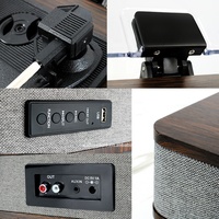 BT retro gramophone, lecteur de disque à dents bleues, lecteur de disque vinyle avec couvercle anti-poussière, bon plateau tournant en bois