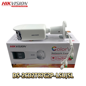 Hikvision <span class=keywords><strong>DS</strong></span>-<span class=keywords><strong>2CD2T87G2P</strong></span>-LSU/SL 8MP ColorVu 180 °   Caméra IP POE à double objectif grand angle avec alarme audio panoramique pour alerter les intrus - Product Image 2