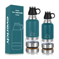Nouveau design 3 en 1 bouteille d'eau pour chien bol d'alimentation pour chien portable bouteille d'alimentation en eau pour animaux de compagnie avec sac de transport boîte de nourriture