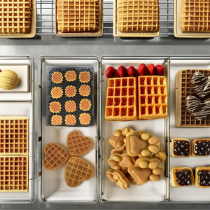 New Belgian <b>Waffle</b> Production Line Automatic <b>Waffle</b> Making <b>Machine</b> Baking Oven Stainless Steel 1000pcs/h Capacity KFD 220/380V F - Product Image 2