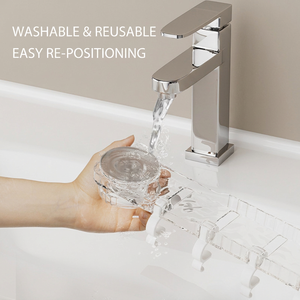 Support mural multifonctionnel en plastique transparent avec ventouse, porte-serviettes simple et étanche pour salle de bain et cuisine - Product Image 2