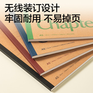 Deli Chapter A5 Kraft Paper Notebook 60 Sheets Sewing Binding Digital Printing - Product Image 2