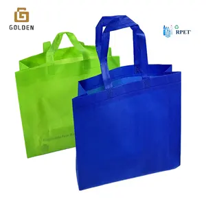 Golden Latest Eco Friendly Coffee Nonwoven Shopping Bag Bolsa no tejida biodegradable D Cut Rpet Tela no tejida para bolsa