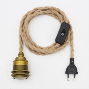 Portalámparas <span class=keywords><strong>E27</strong></span> Vintage con enchufe de luz, lámpara colgante de bombillas Edison, <span class=keywords><strong>Color</strong></span> dorado y latón antiguo - Product Image 1