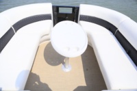 Ponton à coque de style bateau Jon de 27 pieds avec moteur hors-bord pour la pêche et le divertissement Design élégant de yacht