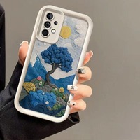 Coque de téléphone portable pour Samsung Galaxy A05s S25 S26 Plus A17, fleurs de rose bleues, coques de couleur bonbon pour iPhone, coque arrière