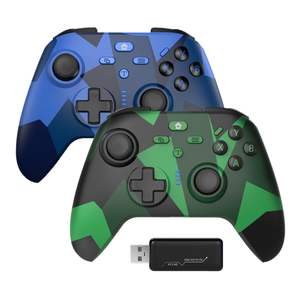 Funda de Dedo Inalámbrica para Juegos, Plegable, ABS, 2.4GHz, Adaptador, Doble Vibración, Turbo, Marco, Camuflaje Azul Verde, Ligera, Hecha en China - Product Image 1