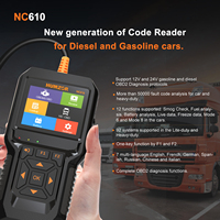 Escáner de Códigos OBD2 Humzor NC610, Escáner de Diagnóstico Completo para Automóviles, Compatible con Automóviles y Camiones de 12V y 24V, Herramienta de Diagnóstico Automotriz