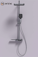 Olife Banos Promotion Cascade de Pluie Argent Mitigeur de Douche Colonne en Laiton Mat pour Salle de Bain