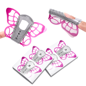 100pcs Butterfly <b>Nail</b> UV Gel Building Self-Adhesive Form Guide Paper <b>Nail</b> Forms Private Label Acrylic <b>Nail</b> Tips <b>Extension</b> Forms - Product Image 1