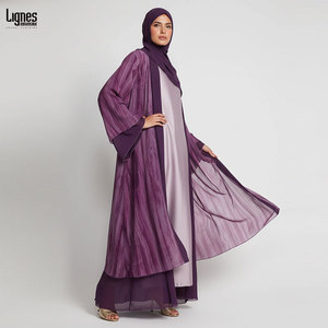Nouvelle Arrivée 2026 – Abaya Femme Luxe en Chiffon Superposé Style Kimono Fumé Orchidée à Manches Chauve-Souris - Product Image 2