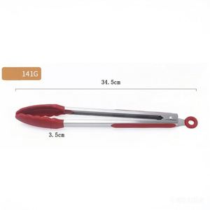 34 cm Heavy Duty Stainless Steel Kitchen Tongs with <b>Silicone</b> Tips - Locking Non-slip Heat Resistant Food Tongs for BBQ & Salad - Product Image 2