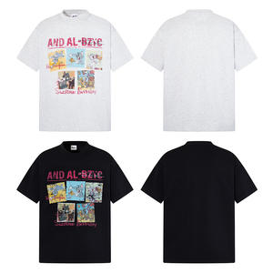 T-shirt Oversize da Uomo Personalizzata all'Ingrosso di Alta Qualità 100% Cotone 250gsm con Personaggi dei Cartoni Animati <span class=keywords><strong>Tom</strong></span> e <span class=keywords><strong>Jerry</strong></span> - Product Image 5