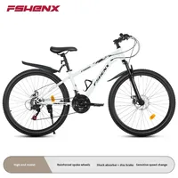 Nouveau Vélo de Montagne Adulte 26 Pouces Frein à Disque Double Fourche à Suspension Cadre en Acier Carbone Amortisseur Vélo Tout-Terrain