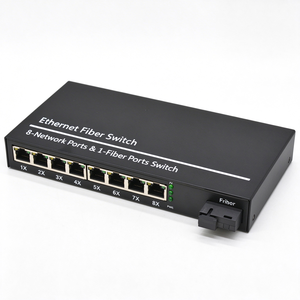 Gigabit-Ethernet-Glasfaser-<span class=keywords><strong>Switch</strong></span> 8 RJ45-Netzwerkanschlüsse 1 Glasfaseranschluss 10/100/1000Mbps Optischer Medienkonverter - Product Image 1