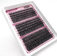 300 Cils individuels en grappe, Courbure C/D 0.07D 10-18mm, Effet naturel, Faits à la main, Extensions de cils DIY effet volume et effet plumeux