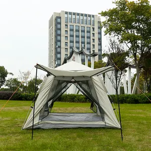 Wholesale large size outdoor camping glamping tents 3-4 person waterproof uv protection family luxury big tent for hiking