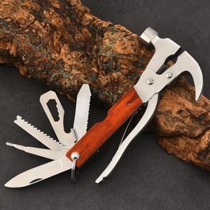 Outil multifonction d'urgence <span class=keywords><strong>pour</strong></span> l'extérieur avec manche en acier inoxydable et en bois, <span class=keywords><strong>marteau</strong></span> de toiture <span class=keywords><strong>pour</strong></span> kit de survie OEM - Product Image 6