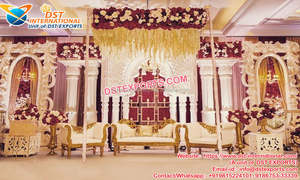 Bollwood-Función de premios de película, configuración de escenario, recepción moderna, tallado de fibra, escenario de lujo, Corona de Gran fibra para boda - Product Image 3