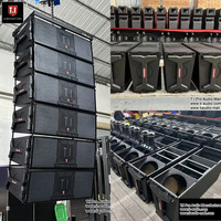 Système de sonorisation de scène de concert imperméable à l'eau à trois voies avec deux haut-parleurs de 12 pouces, système audio professionnel, enceintes en ligne