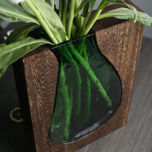 202509 사용자 정의 나무 꽃병 개인화 된 꽃 홀더 예술적 꽃병 친환경 가정 장식 - Product Image 3