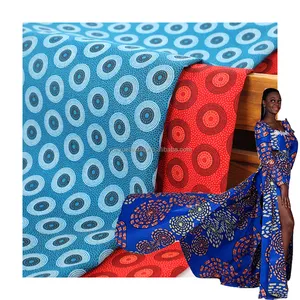 2024 yüksek kaliteli saf Polyester Batik afrika 6 boyutu baskılı giyim güney kadın kumaş