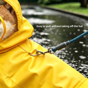 Egg Yolk Man Manteau de pluie imperméable pour chien, <span class=keywords><strong>poncho</strong></span> de pluie pour chiot, vêtements à couverture intégrale pour chiens de petite et moyenne taille, vêtements pour Corgi - Product Image 3