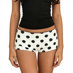 Shorts de Cintura Baja con Encaje y Estampado de Lunares para Mujer, Transpirables, Elásticos, de Secado Rápido y Ajuste Ceñido - Product Image 3