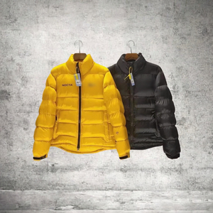 Veste matelassée décontractée en nylon épais et écologique pour homme, col montant, fermeture éclair, idéale pour l'hiver - Product Image 3