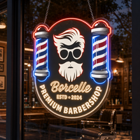 Enseigne personnalisée en acrylique pour entreprise, décoration murale de salon, enseigne LED 3D pour salon de beauté, enseigne néon