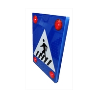 Panneaux de signalisation routière solaires à LED clignotants pour passages piétons, visibilité améliorée, construction en PC et aluminium, feuille réfléchissante HIP, nouvelle technologie ASP