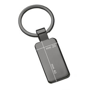 Porte-clés étroit en chrome noir pour pièces de monnaie, en métal tendance avec impression UV, logo personnalisé, en alliage pour clés - Product Image 2