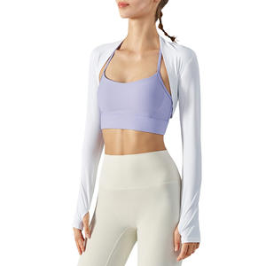 Top Yogo attivo da donna alla moda fresco leggero ad asciugatura rapida a maniche lunghe da allenamento in palestra - Product Image 1