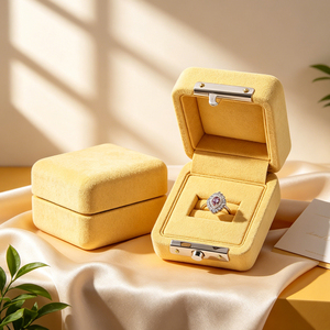 Velvet Lined Jewelry Storage <b>Box</b> with Snap Closure Custom Logo for Necklaces <b>Rings</b> Pendants Gift Packaging - Product Image 5