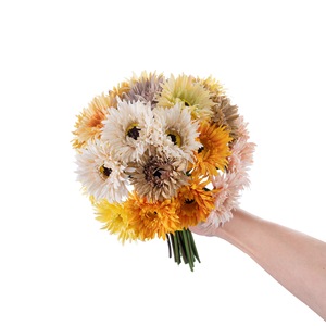 Bouquet de fleurs artificielles CallaFloral Gerbera en polyester pour décoration intérieure, mariage et événements transfrontaliers - Product Image 2
