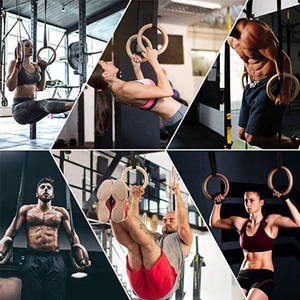 Anneaux de <span class=keywords><strong>suspension</strong></span> de fitness en bois écologiques Jstar de haute qualité, boucles de gymnastique de 28/32 mm, sangles pour l'entraînement - Product Image 6