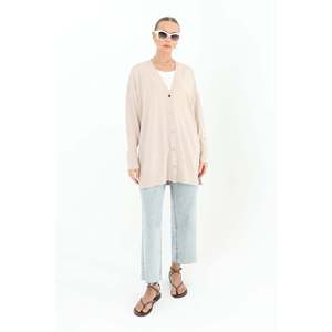 Tunique basique pour femme avec embossage floral - 10482TUN - BEIGE - Product Image 1