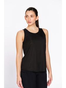 Débardeur noir en polyester pour femme Munns & Mars, haut de sport uni sans manches pour la course à pied - Product Image 1