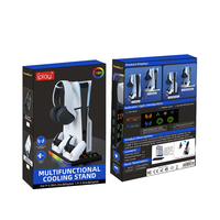 Support de refroidissement multifonctionnel HA-8008 pour PS5 Slim Disc et PS5 Slim Digital, support de charge et de rangement
